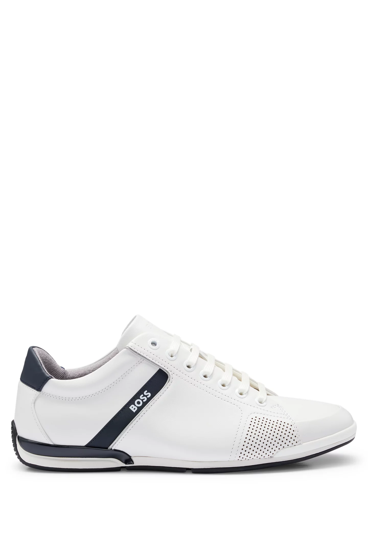 HUGO BOSS (LEATHER TRAINERS WITH ODOUR-CONTROL LINING)